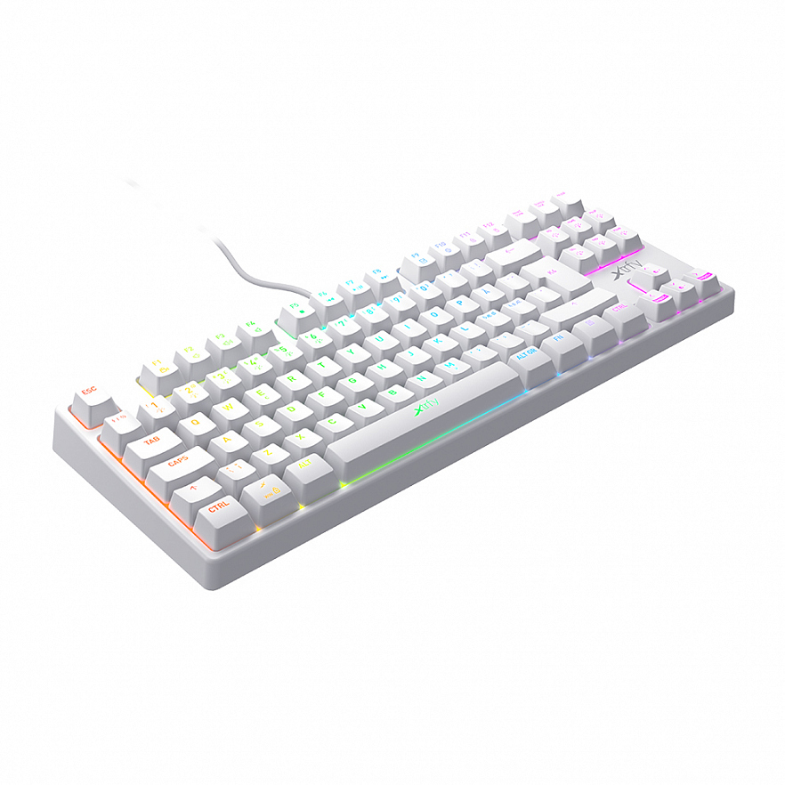 Клавиатура проводная с подсветкой Xtrfy K4 TKL RGB белая (русская раскладка)