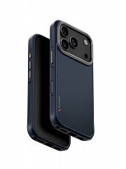 Чехол Uniq для iPhone 17 Pro KEVA кевларовый голубой (MagSafe)