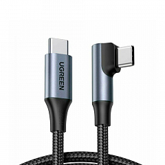 Кабель угловой UGREEN L536 (85225) USB-C To Angled 90° USB-C (2 метра) черный