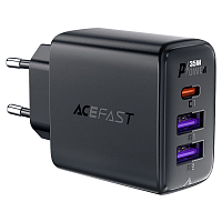 Сетевое зарядное устройство Acefast A57 PD35W GaN 2 x USB + USB-C Charger чёрное (AF-A57-BK)