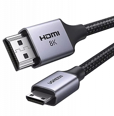 Кабель UGREEN HD163 (15515) Mini HDMI to HDMI 8K Cable -2 метра черный