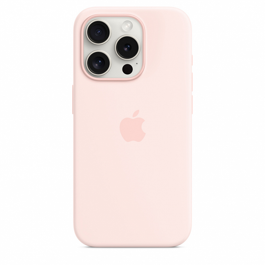 Чехол Apple MagSafe Silicone Case для iPhone 15 Pro светло-розовый (Light Pink)