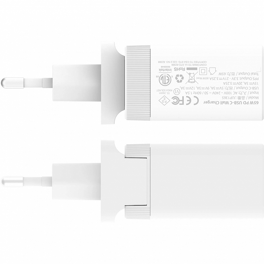 Сетевое зарядное устройство j5create 65W GaN PD USB-C Mini Charger (JUP1365)