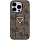Чехол CG Mobile Guess Grip Stand PU 4G Triangle Diamond Metal Logo для iPhone 15 Pro Max коричневый