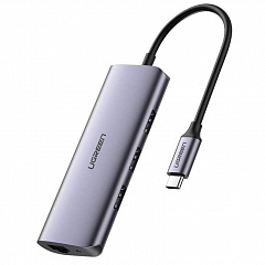Адаптер UGREEN CM252 (60718) USB-C to 3 x USB 3.0+RJ45+Micro USB Multifunction Adapter