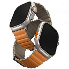 Ремешок Uniq Revix Premium Edition для Apple Watch 42/44/45/49 мм оранжевый / хаки (45MM-REVPSORGKAK)