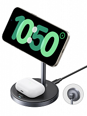 Подставка магнитная UGREEN W710 (45382) 2 в 1 - 15W (айфон и айрподс)