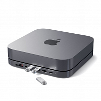 Хаб Satechi Type-C Aluminium Stand & Hub для Mac Mini серый космос (ST-ABHFM)