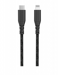 Кабель intouch Type-C - Lightning  черный плетенка 2 метра