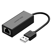Переходник Ugreen CR110 (20254) USB 2.0 10/100Mbps Ethernet Adapter чёрный